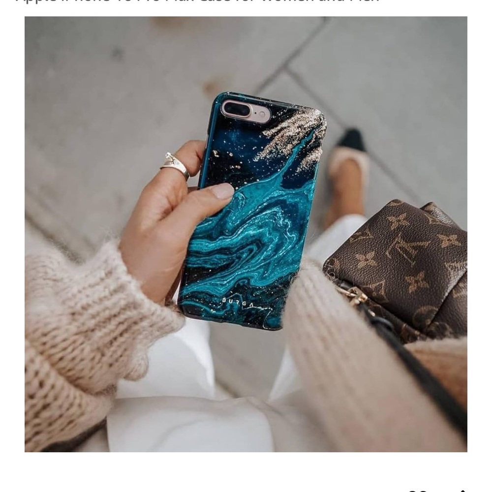 BURGA Emerald Pool Green and Gold Metallic Phone Case for iPhone 16 Pro Max 6.9"